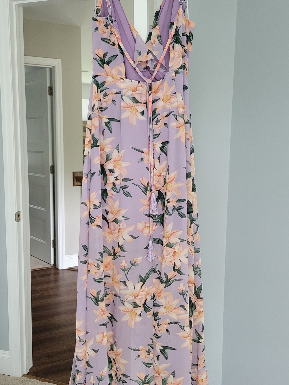 Floral V-Neck Maxi Dress in Lavender